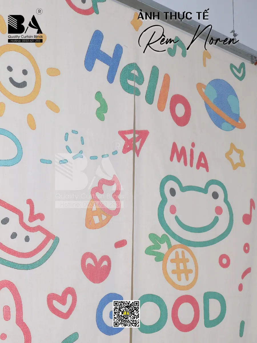 Rèm Noren In Tên Bé